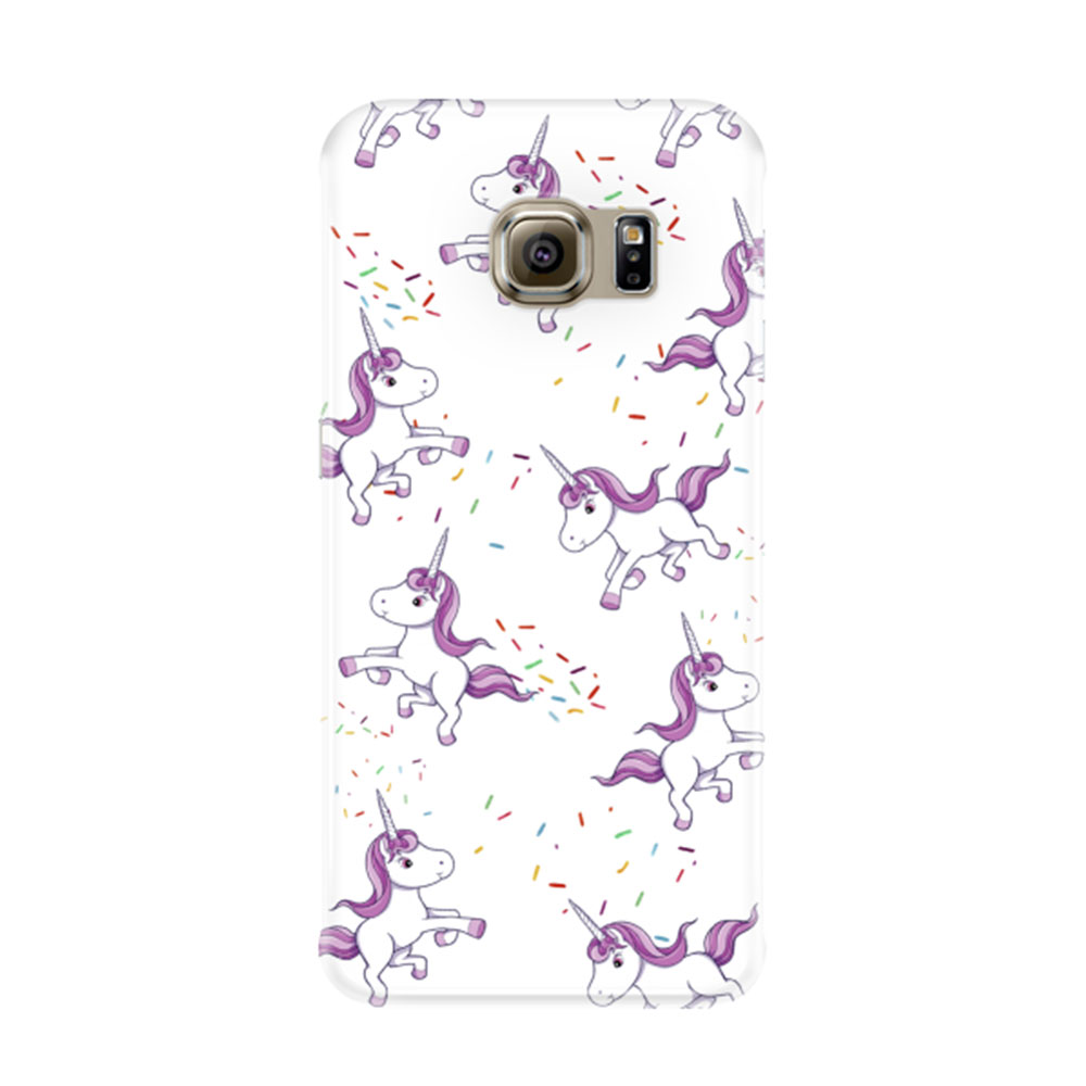 Samsung Galaxy S6 Edge Hardcase Hülle Kleine Einhörner - Lila Samsung Galaxy S6 Edge Hardcase Hülle Kleine Einhörner - Lila