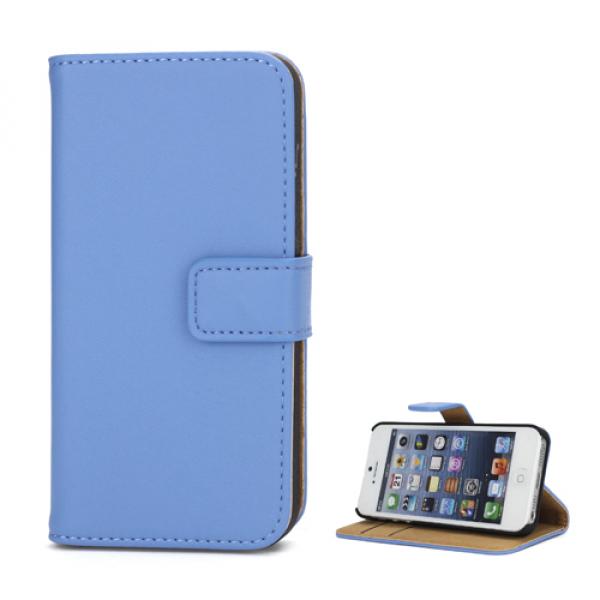 iPhone SE / 5 / 5S Echtleder Tasche Portemonnaie - Blau iPhone SE / 5 / 5S Echtleder Tasche Portemonnaie - Blau